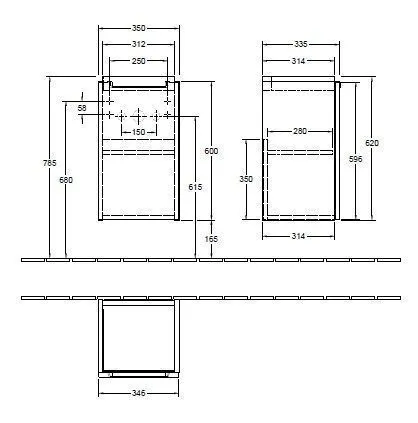 Тумба для умывальника Subway 2.0 Villeroy and Boch A81711FP