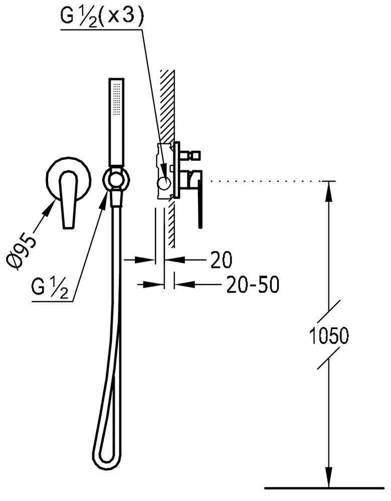 Комплект: Змішувач з душовим набором Tres Class
