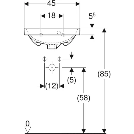 Умывальник подвесной Geberit Acanto 500.636.01.2