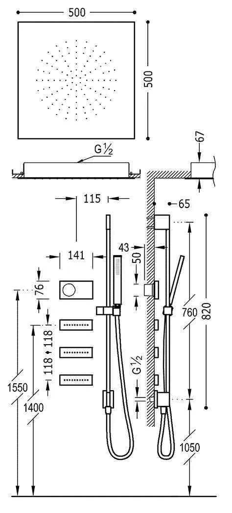 Душова система Tres Shower Technology 09286311
