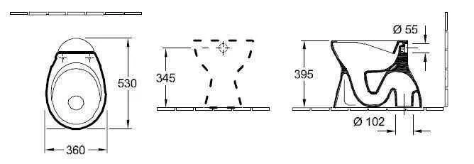 Унітаз підлоговий Villeroy and Boch O. Novo (без зливного краю) 7619R101