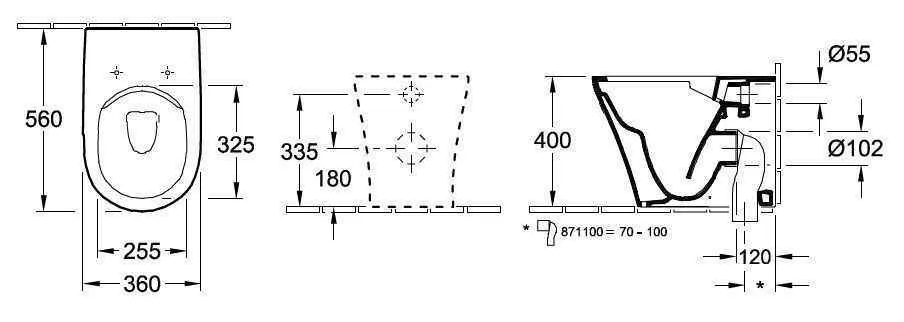 Унітаз підвісний Villeroy and Boch O. Novo (без зливного краю) 4624R0R1