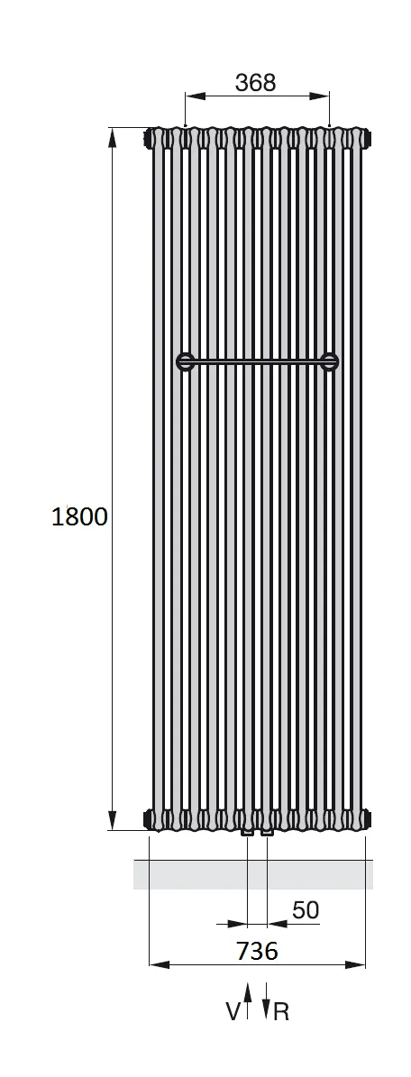 Рушникосушка Zehnder Charleston Bar Полотенцесушитель Zehnder Charleston Bar CPV 2180-16