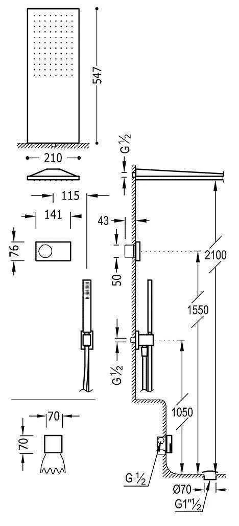Душова система для ванної Tres Shower Technology 09288318