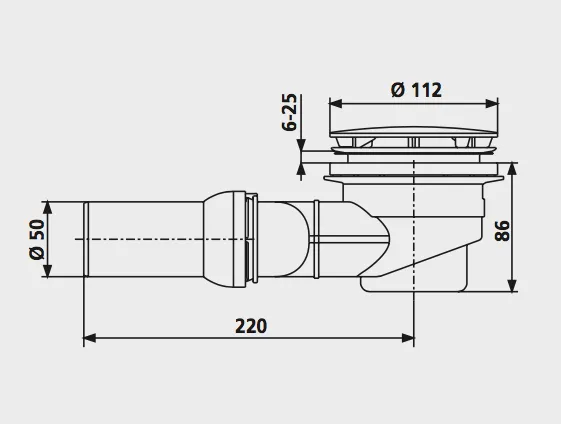Сифон для душевого поддона D90 Sanit 34.045.00.0000