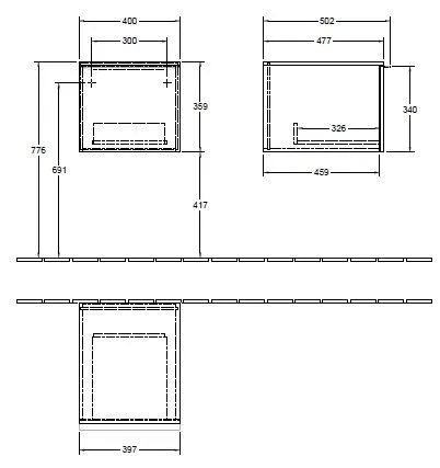 Шкаф боковой для ванной комнаты Villeroy&Boch Venticello A95301VG
