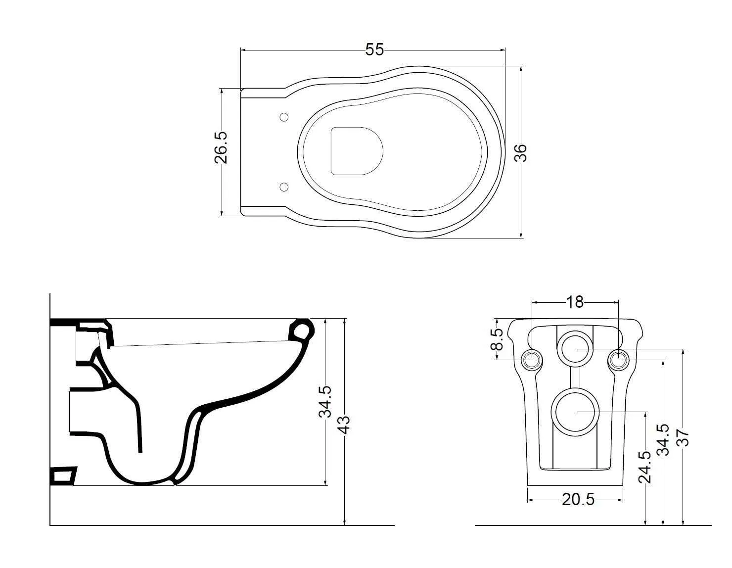 Унітаз підвісний AXA Contea