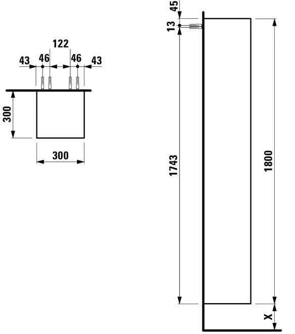 Пенал Laufen Boutique H4091311502501 (Виставковий зразок)