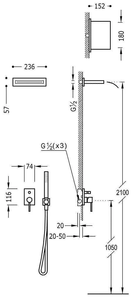 Душевая система Tres 06218005