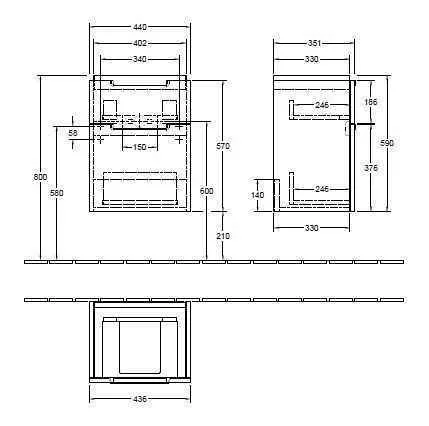 Тумба для умивальника Subway 2.0 Villeroy and Boch A90610FP