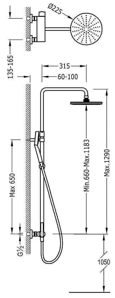 Душевая система Tres Lex 8119702