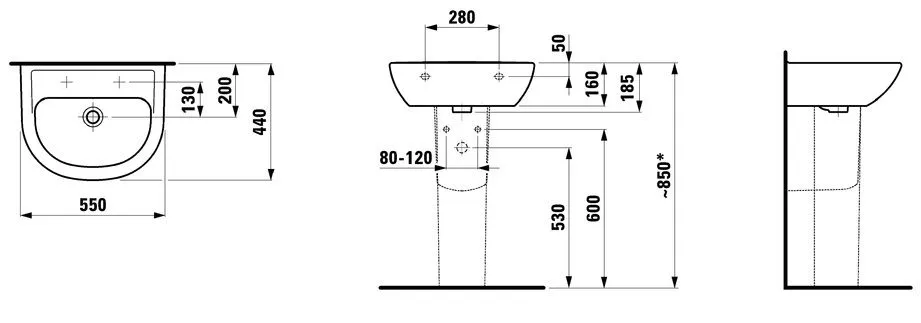 Умывальник Laufen PRO B H8109510001421