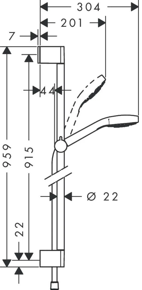Душевой набор Hansgrohe Croma Select S (110/900-650) 1jet 26575400