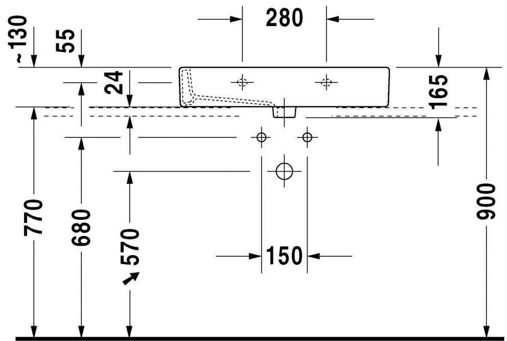 Умивальник на стільницю Duravit Vero 0454700027