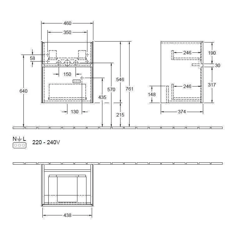 Тумба для умивальника Collaro Villeroy and Boch C006L0VG
