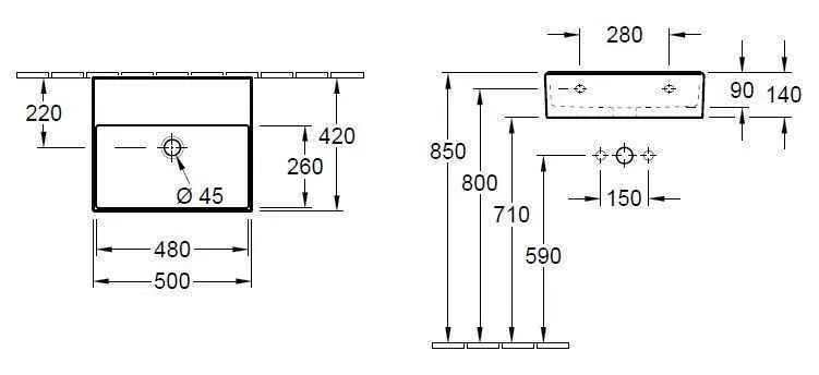 Підвісний умивальник Villeroy and Boch Memento 2.0 4A225301