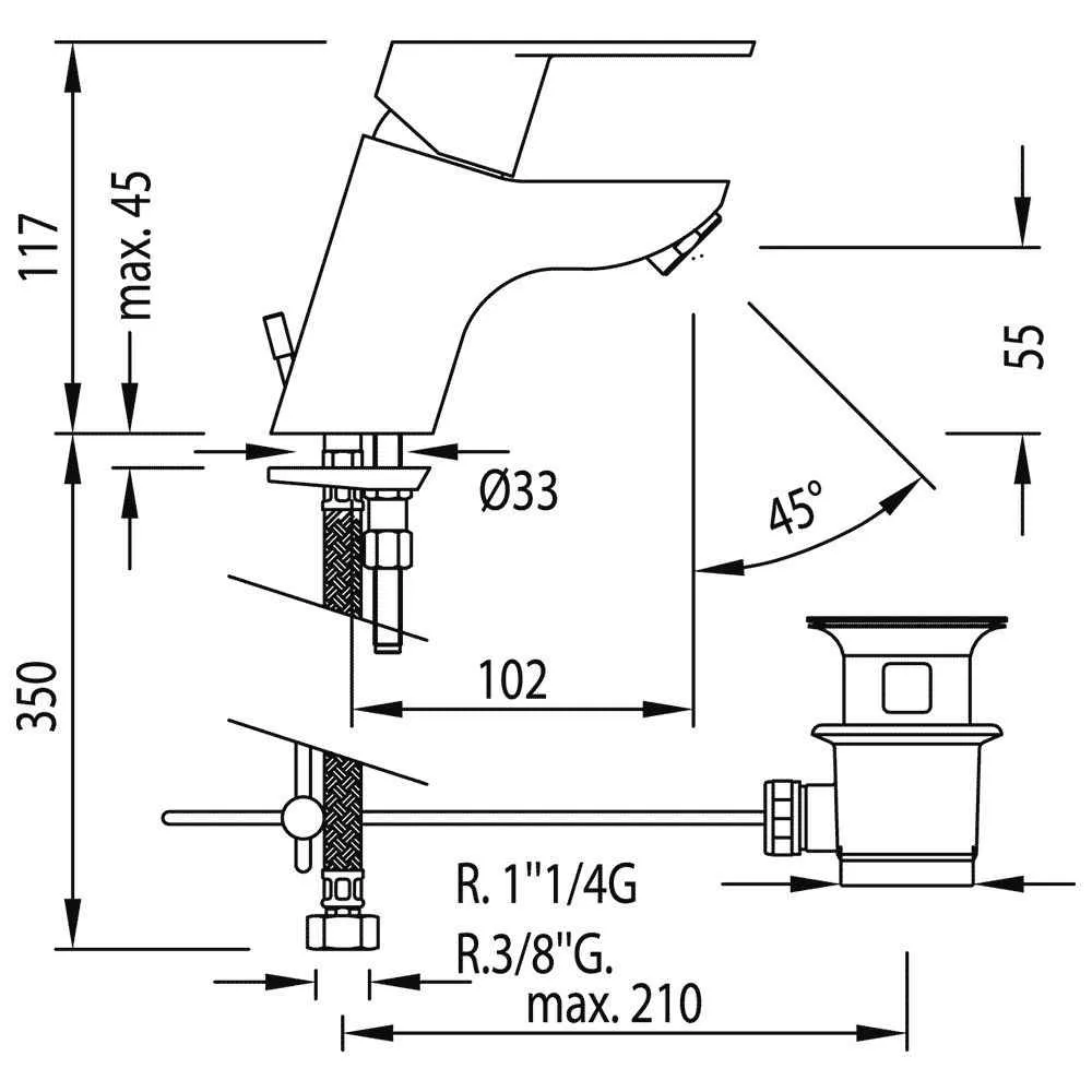 Змішувач для раковини BM - Tres 139102DA
