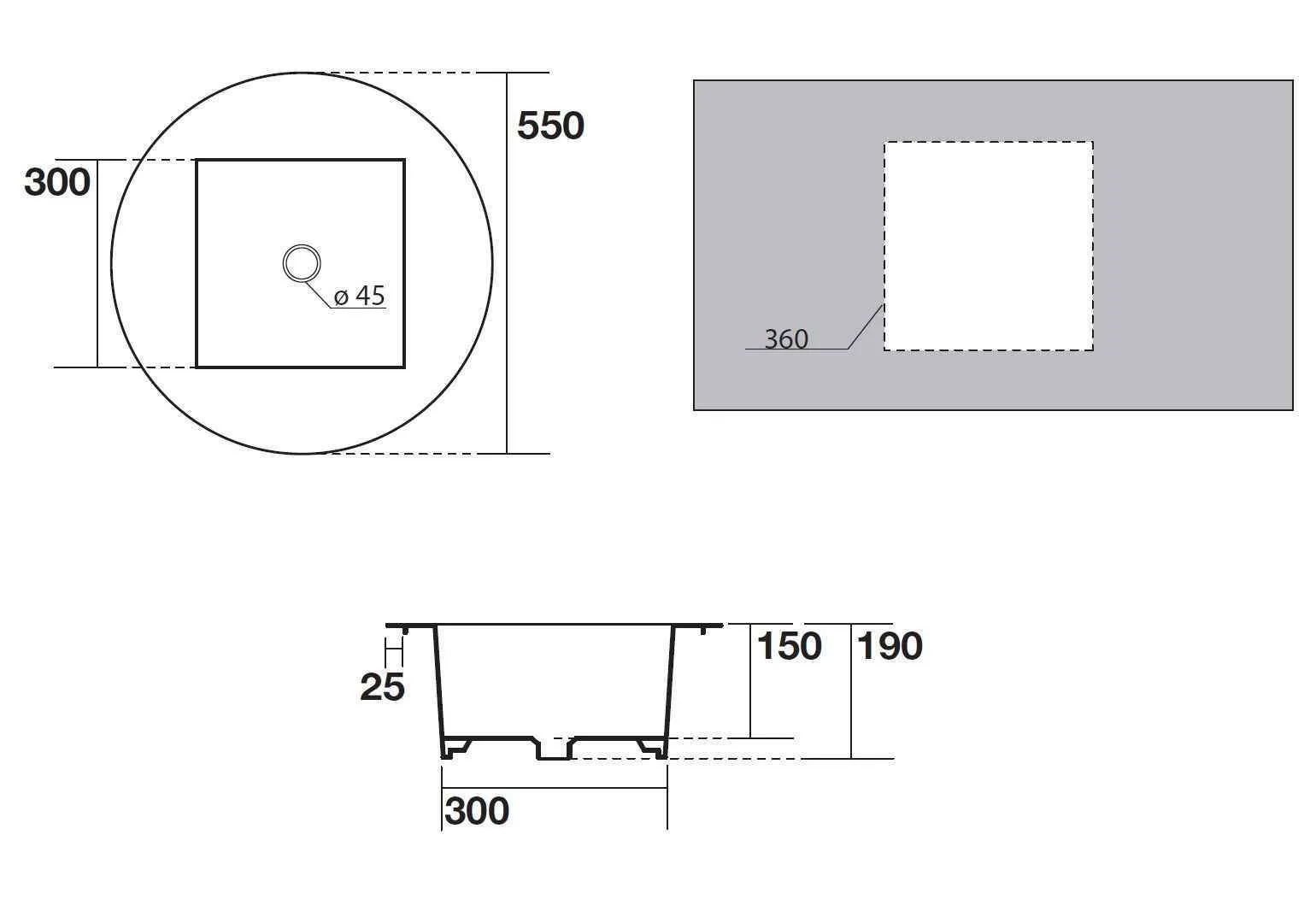 Раковина в стільницю Skyland AXA 3213601