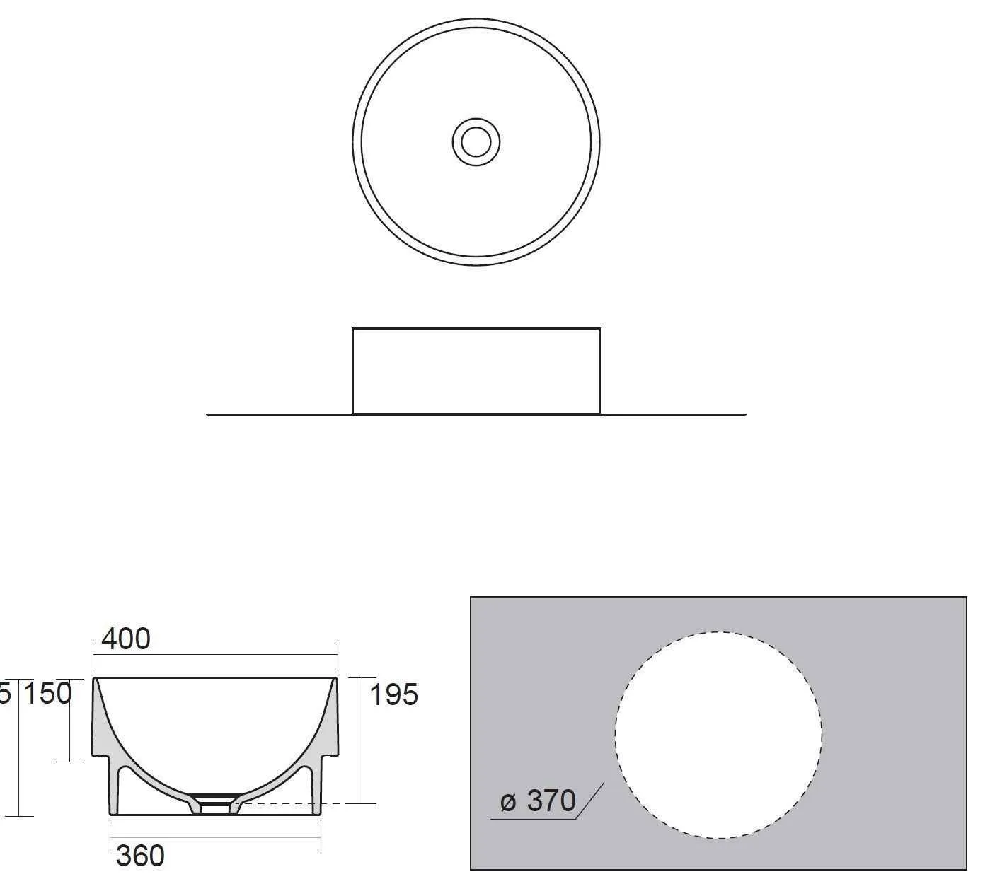 Раковина в стільницю DP AXA 8430001