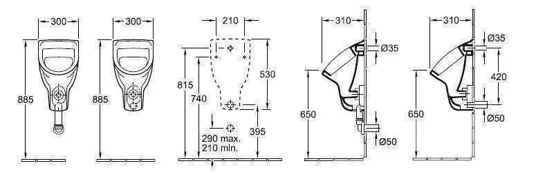 Пісуар Villeroy and Boch O. Novo 75270001
