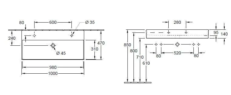 Подвесной умывальник Villeroy and Boch Memento 2.0 4A22A401
