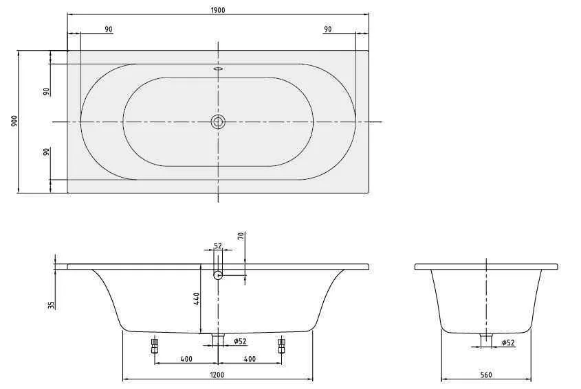 Ванна Villeroy and Boch Loop&Friends UBA199LFO2V-96