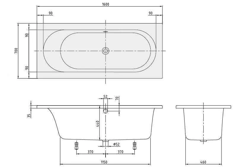 Ванна Villeroy and Boch Loop&Friends UBA167LFO2V-96