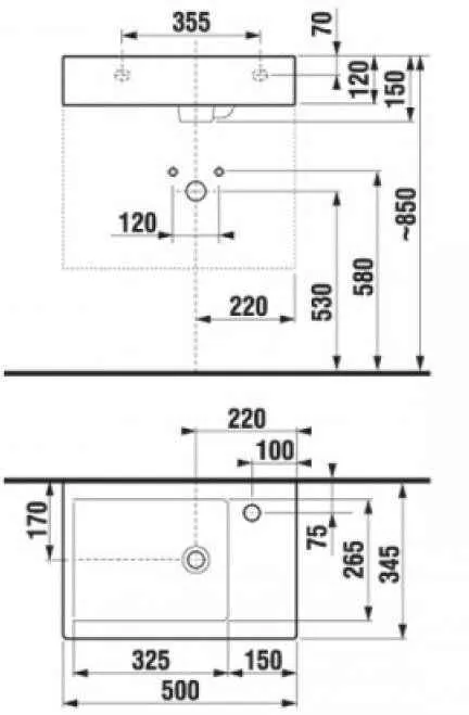 Умивальник Jika  Pure H8134210001061