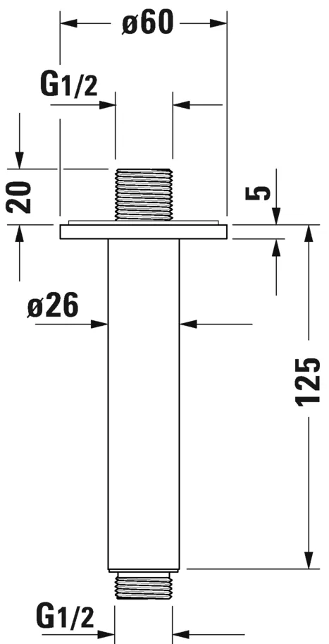 Душевой кронштейн стельовий 125 Duravit UV0670022000