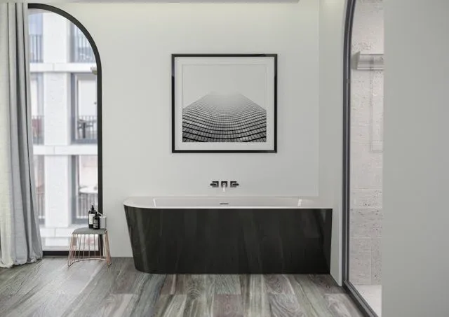 Пристенная ванна Knief Wall Corner правосторонняя / левосторонняя wall l Белый глянцевый / Черный глянцевый 0100-277-L