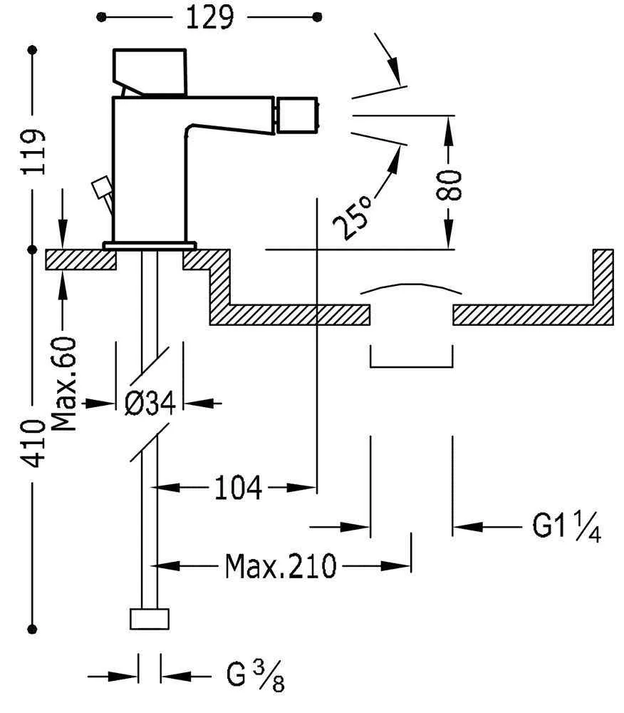 Змішувачі для біде Tres Slim 20212002D