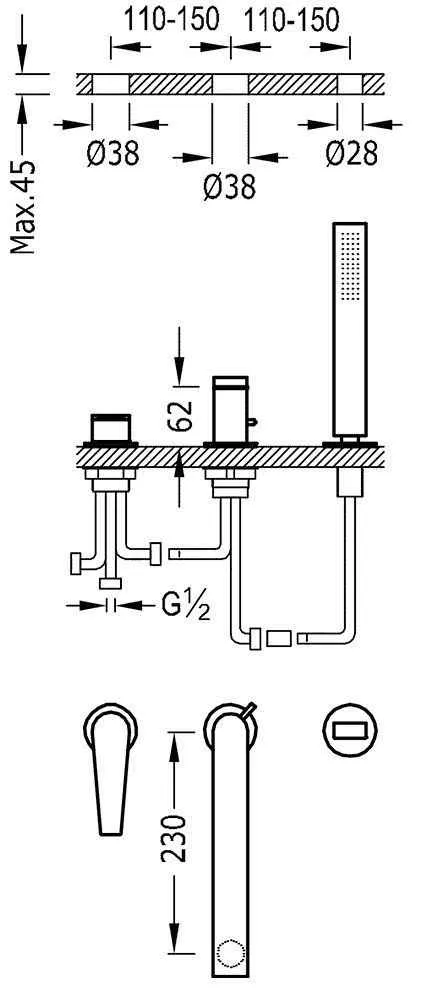 Змішувачі для ванної Tres Class 20516101