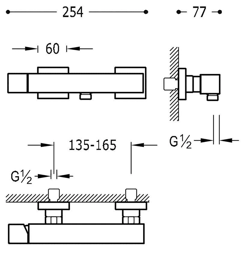 Набор: Смеситель для душа с душевым набором  Cuadro Tres 107167