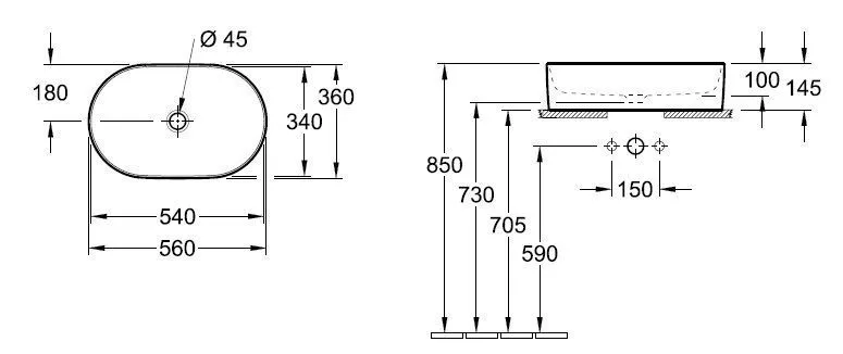 Раковина на столешницу Villeroy and Boch Collaro 4A1956R1