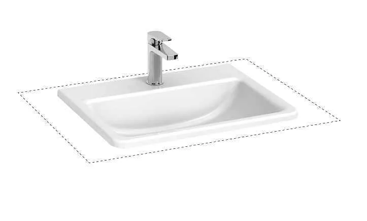 Cubito Раковина вбудована в стільницю з переливом, з отвором для змішувача