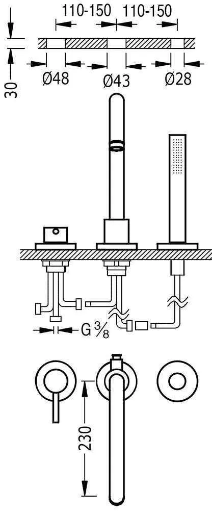 Змішувачі для ванної Tres Study 06215001AC
