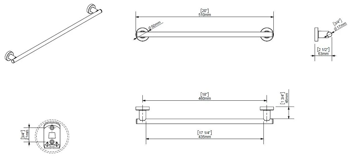 Полотенцедержатель Creabath Architecture 169436