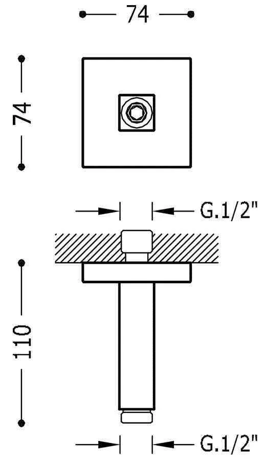 Тримач для верхнього душа Tres Cuadro 13452202