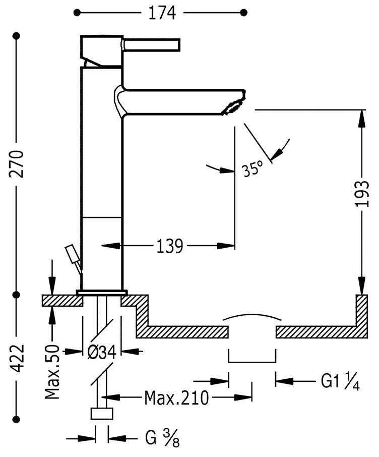 Змішувачі для раковини Tres Alplus 20321701