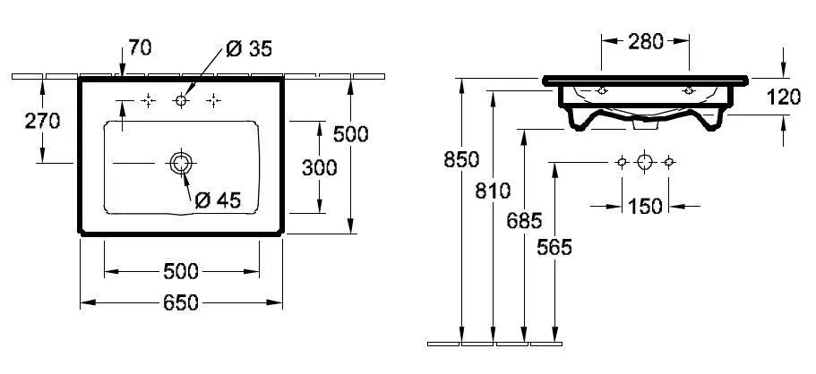 Подвесной умывальник Villeroy and Boch Venticello 412465R1