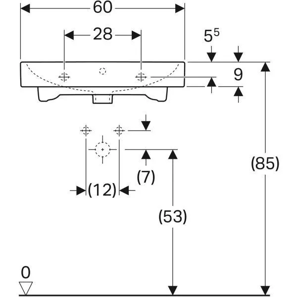 Умывальник подвесной Geberit iCon 124060000