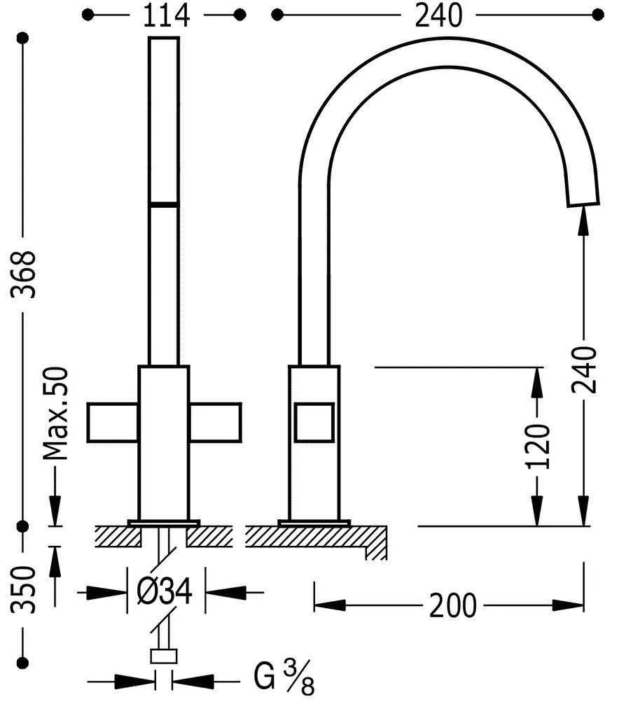 Змішувачі для раковини Tres Cuadro 108497