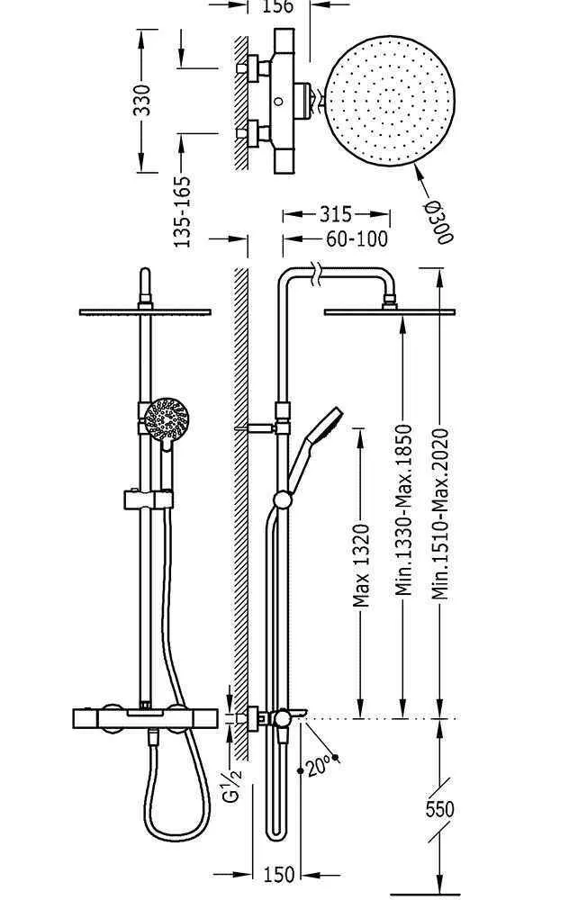 Душевая система Tres 06231201