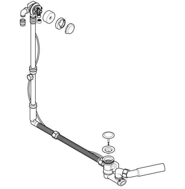 Сифон для ванни Geberit (подовжений Злив-перелив-налив)