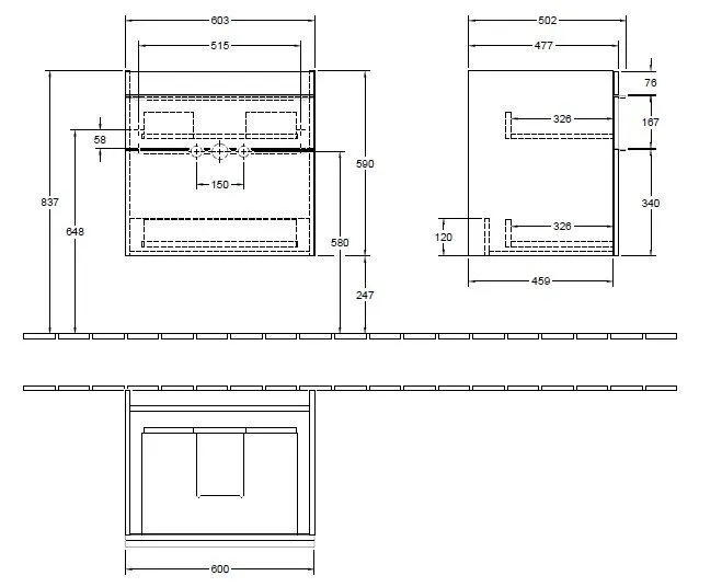 Тумба для умывальника Venticello Villeroy and Boch A92401VG