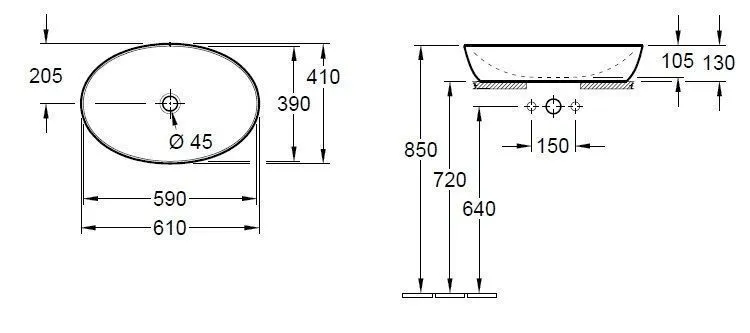 Раковина на столешницу Villeroy and Boch Artis 419861BCW8