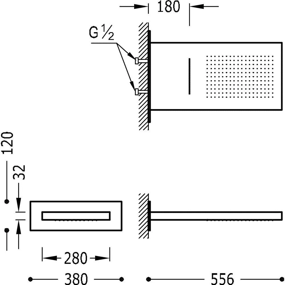 Верхний душ Tres 2 556Х380