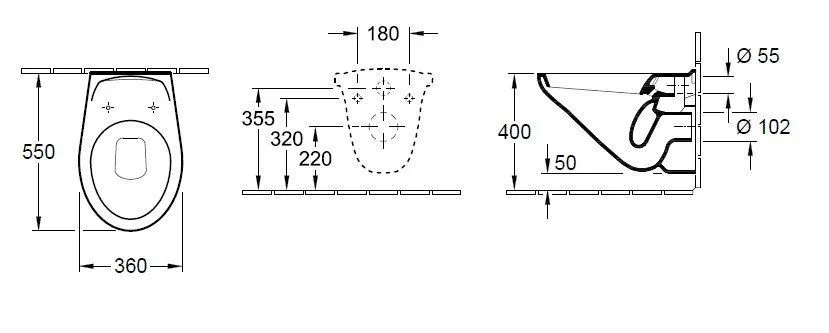 Унитаз подвесной с крышкой Villeroy and Boch O. Novo 768210R1