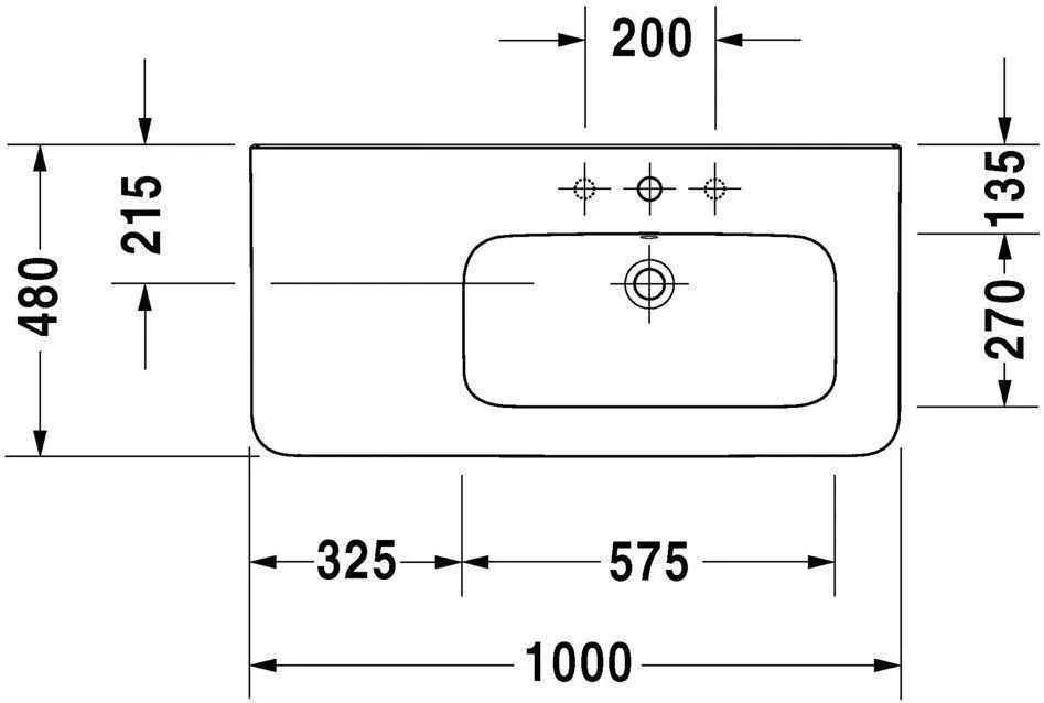 Умивальник Duravit DuraStyle (асиметричний) 2326100060