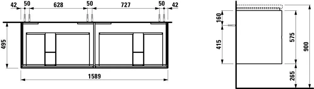 Тумба под умывальник Laufen Palomba H4074541802201